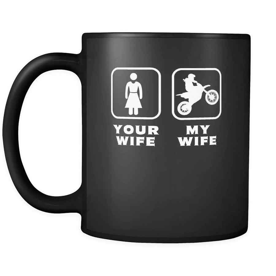 your wife my wife black mug